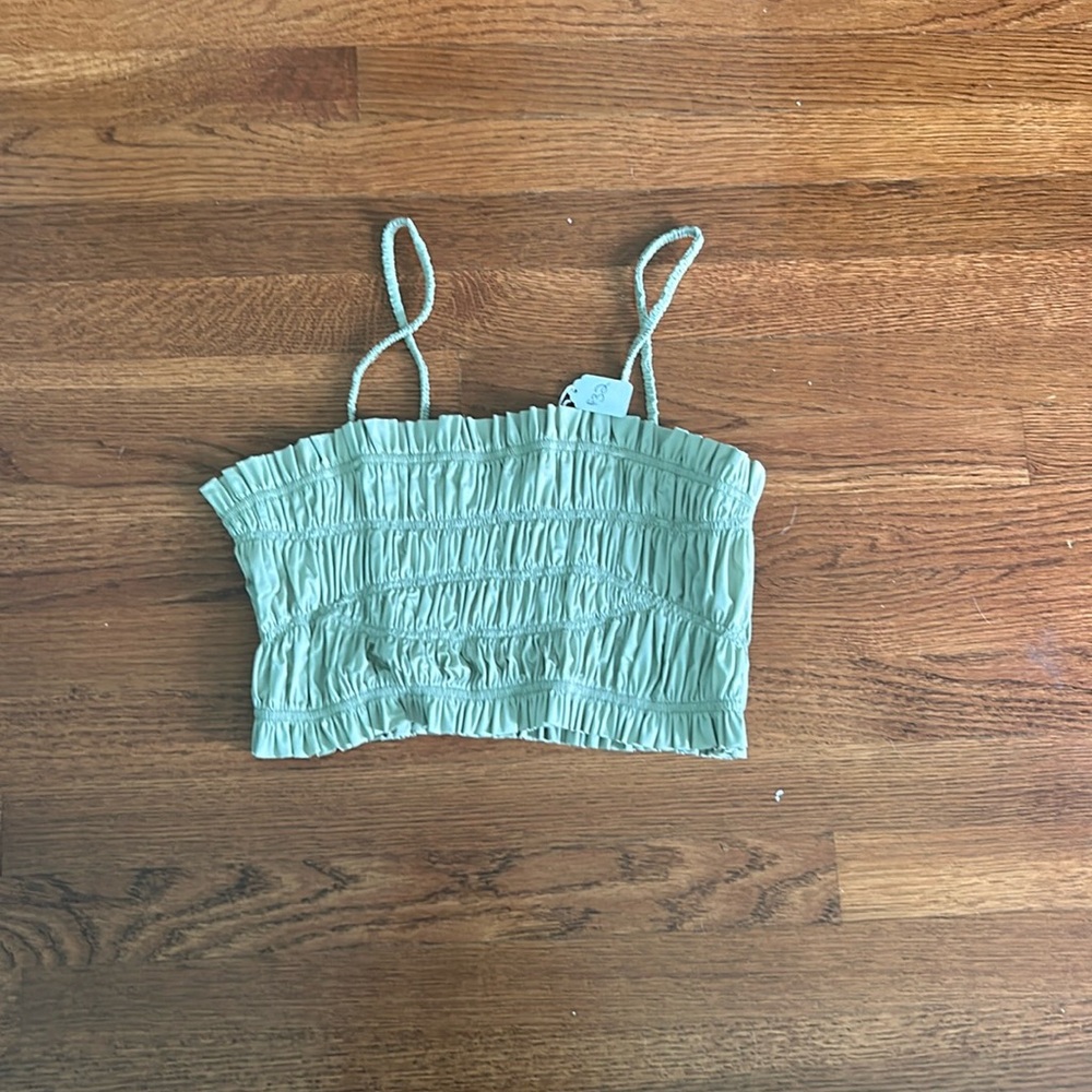 Summer Ribbed Fore Cropped Tank Top